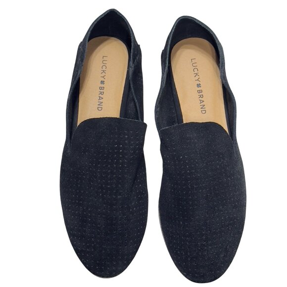 LUCKY BRAND Women's Black Suede Perforated Slip-On Loafers Casual Flats Size 10M - Picture 8 of 12